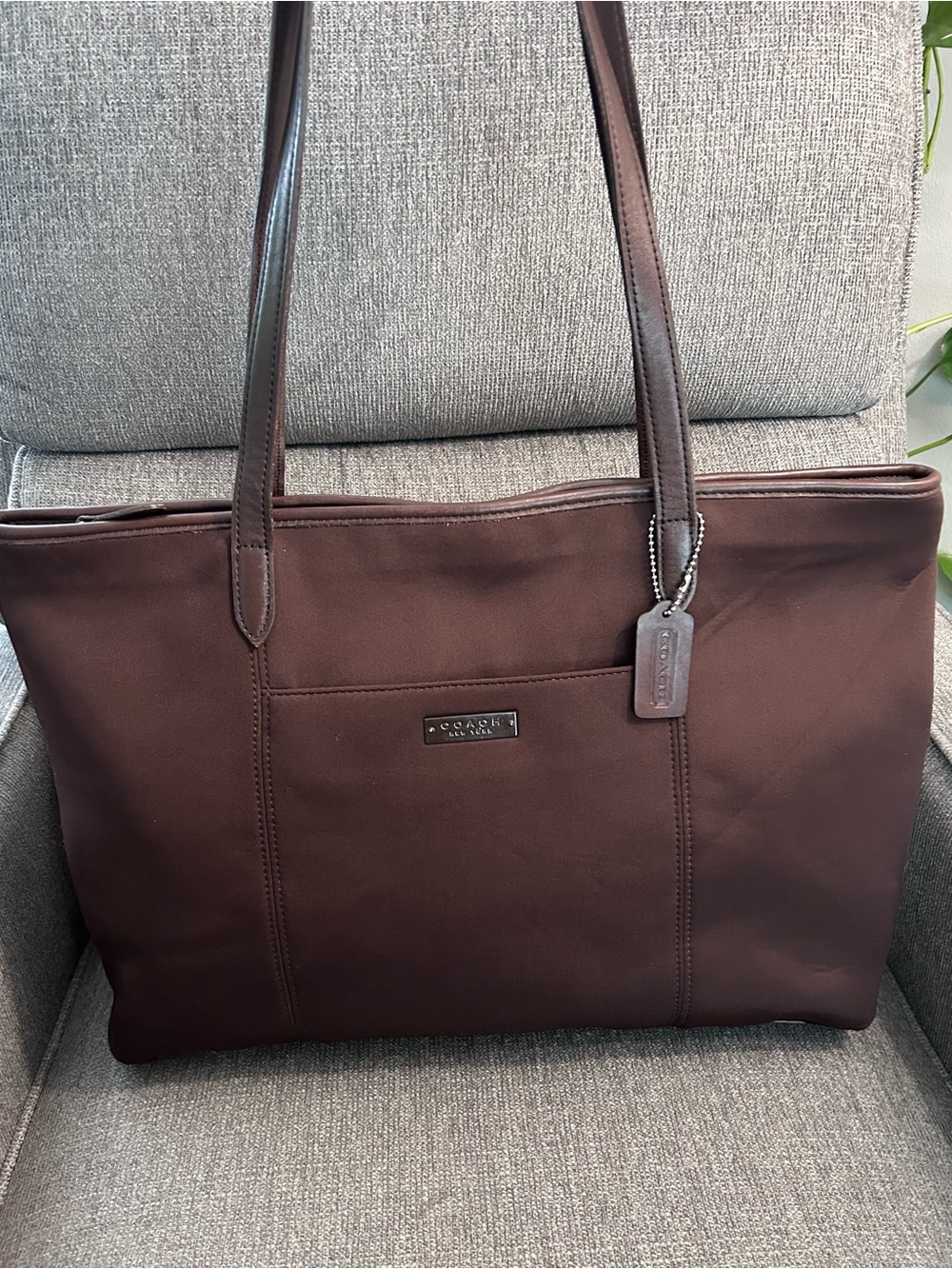Coach Neoprene Mahogany Tote with Hangtag